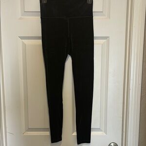 Athleta Elation Black Velvet High-Waisted Leggings